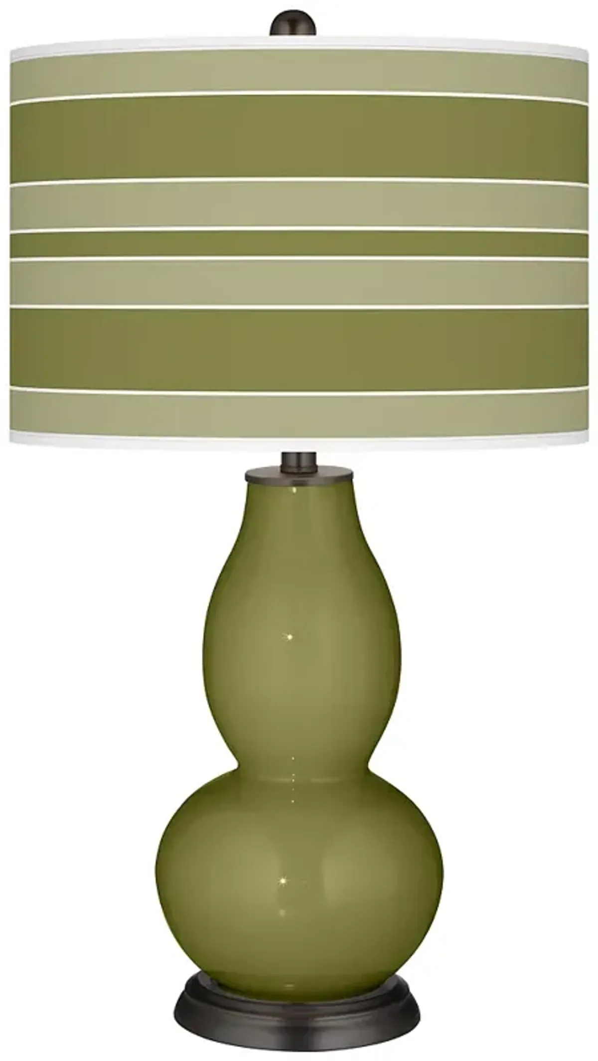 Rural Green Bold Stripe Double Gourd Table Lamp