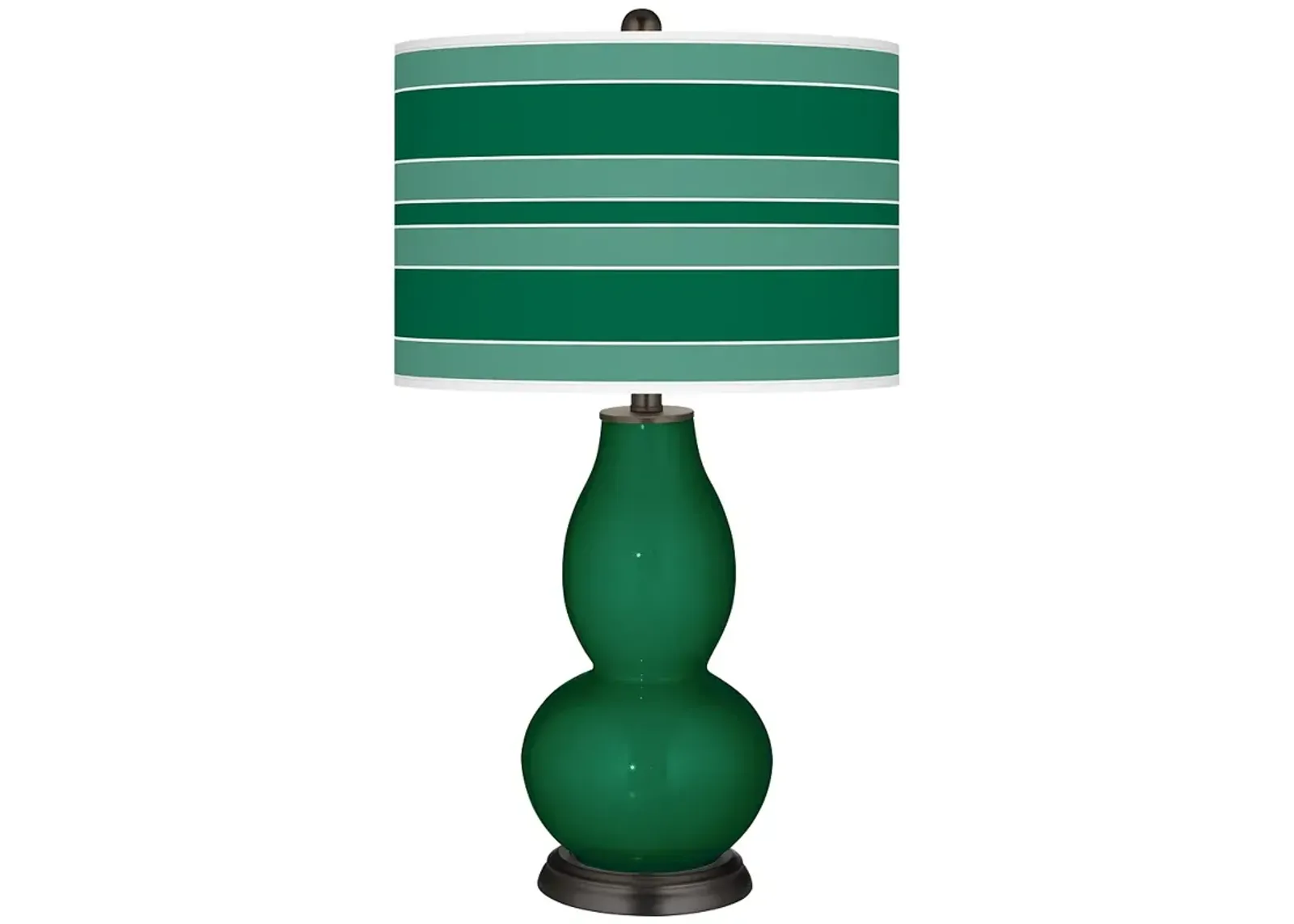 Color Plus Double Gourd 29 1/2" Bold Stripe Shade Greens Table Lamp