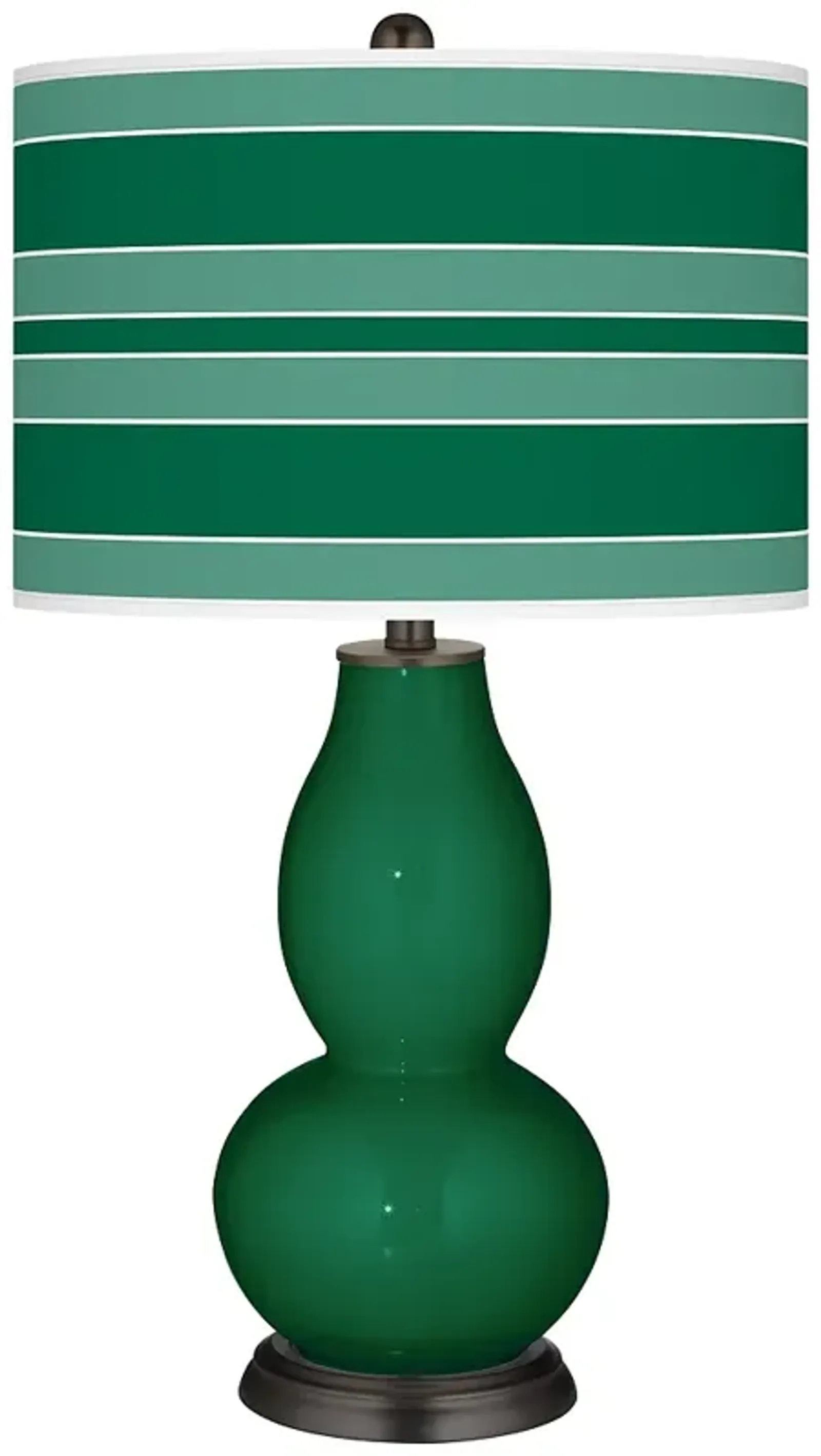 Color Plus Double Gourd 29 1/2" Bold Stripe Shade Greens Table Lamp