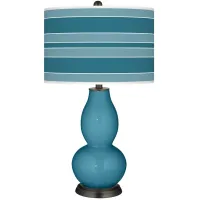 Great Falls Bold Stripe Double Gourd Table Lamp