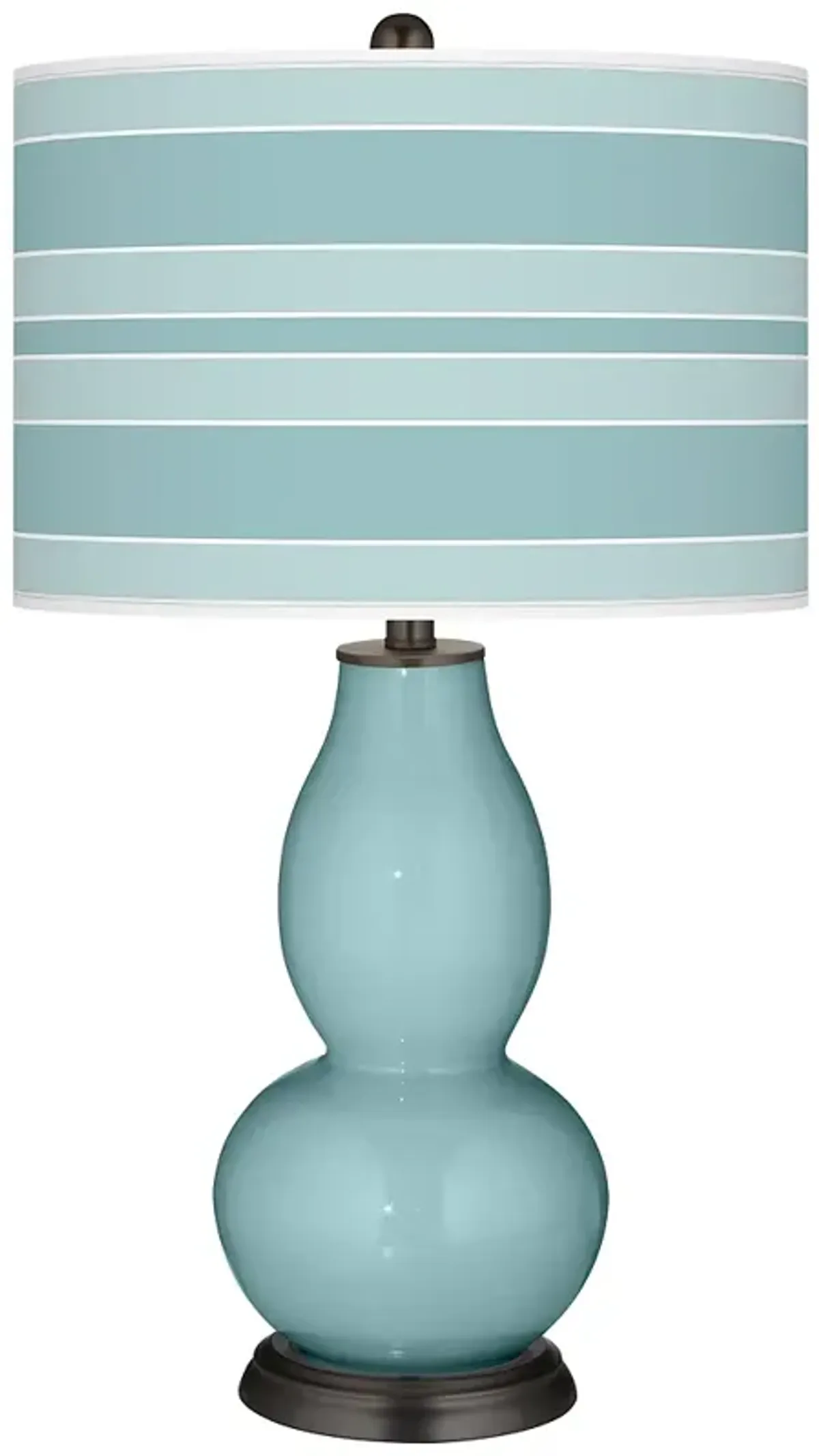 Color Plus Double Gourd 29 1/2" Bold Stripe Raindrop Blue Table Lamp