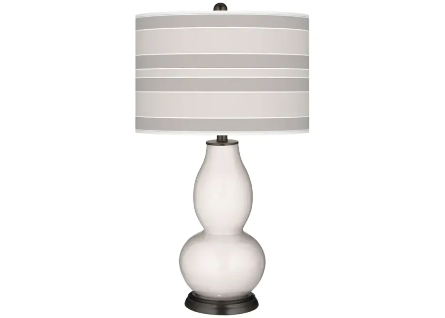 Smart White Bold Stripe Double Gourd Table Lamp