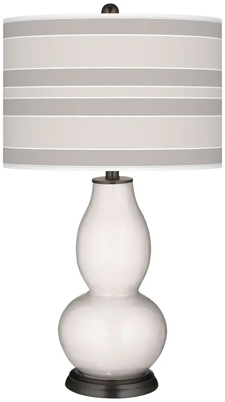 Smart White Bold Stripe Double Gourd Table Lamp