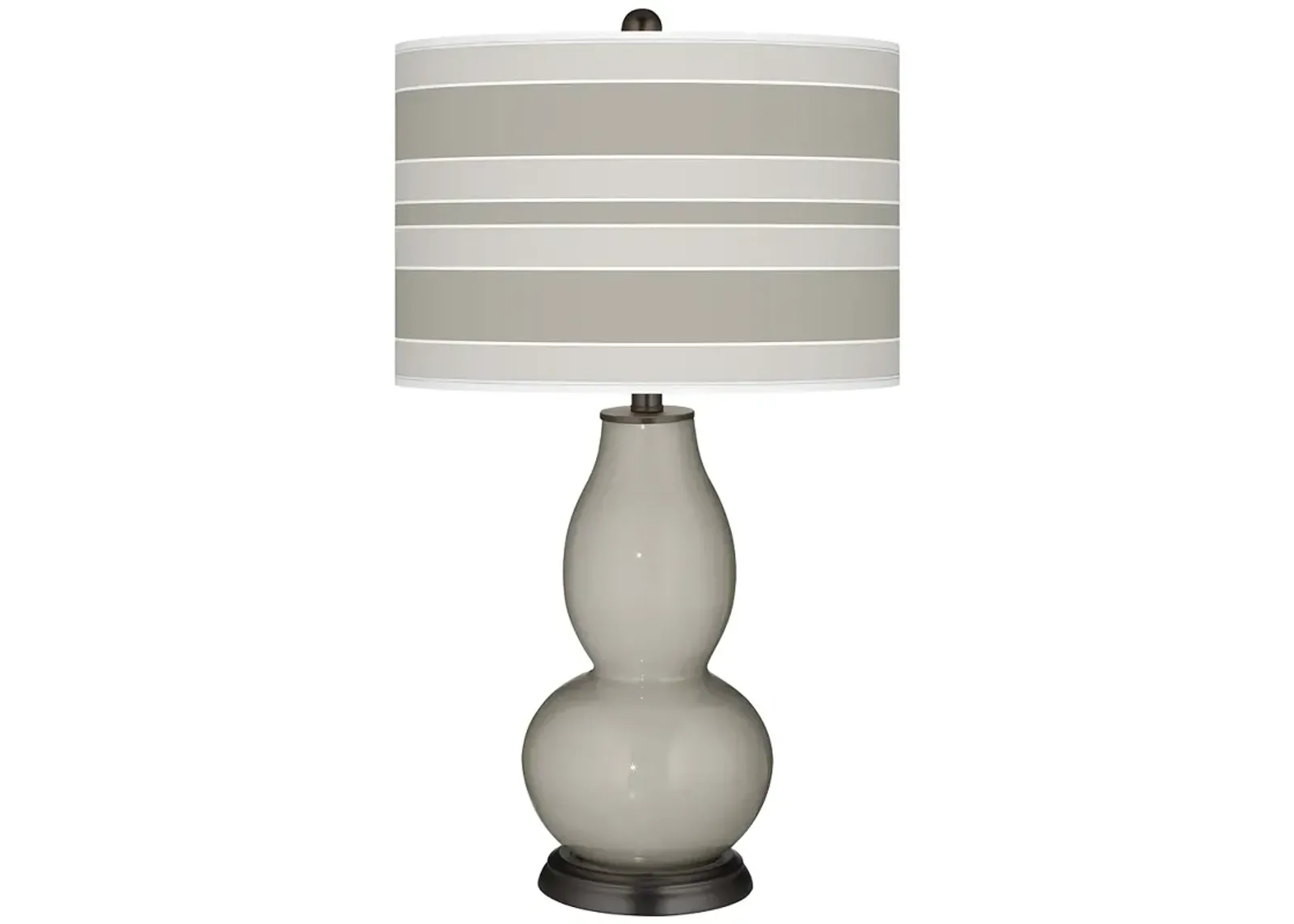 Requisite Gray Bold Stripe Double Gourd Table Lamp