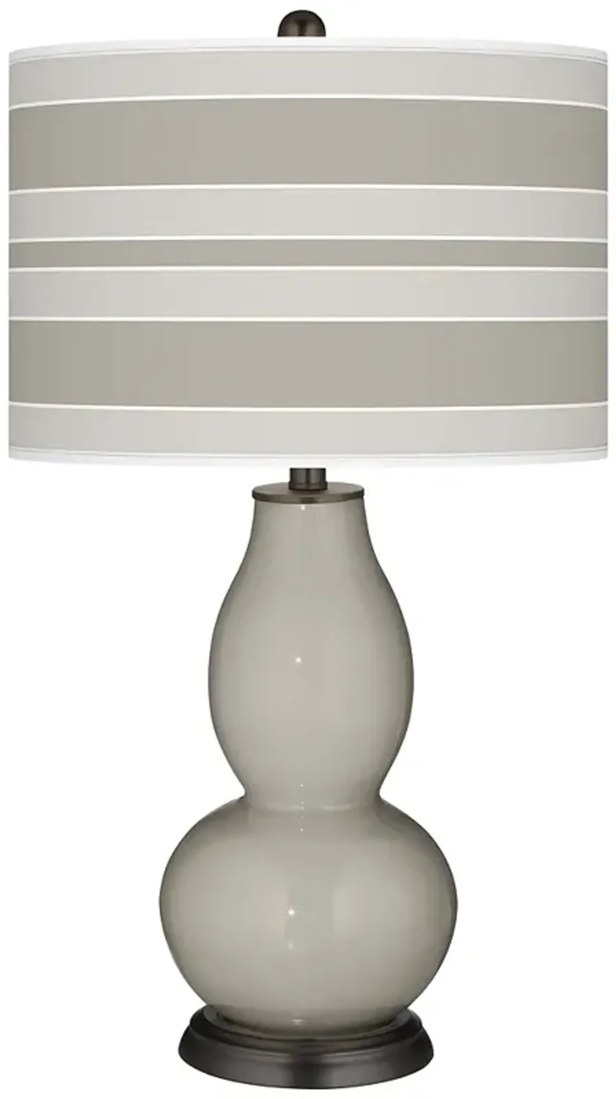 Requisite Gray Bold Stripe Double Gourd Table Lamp