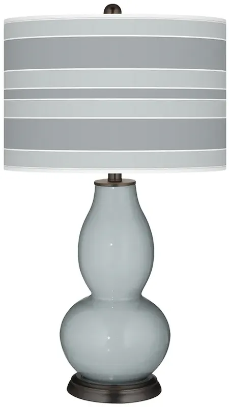 Uncertain Gray Bold Stripe Double Gourd Table Lamp