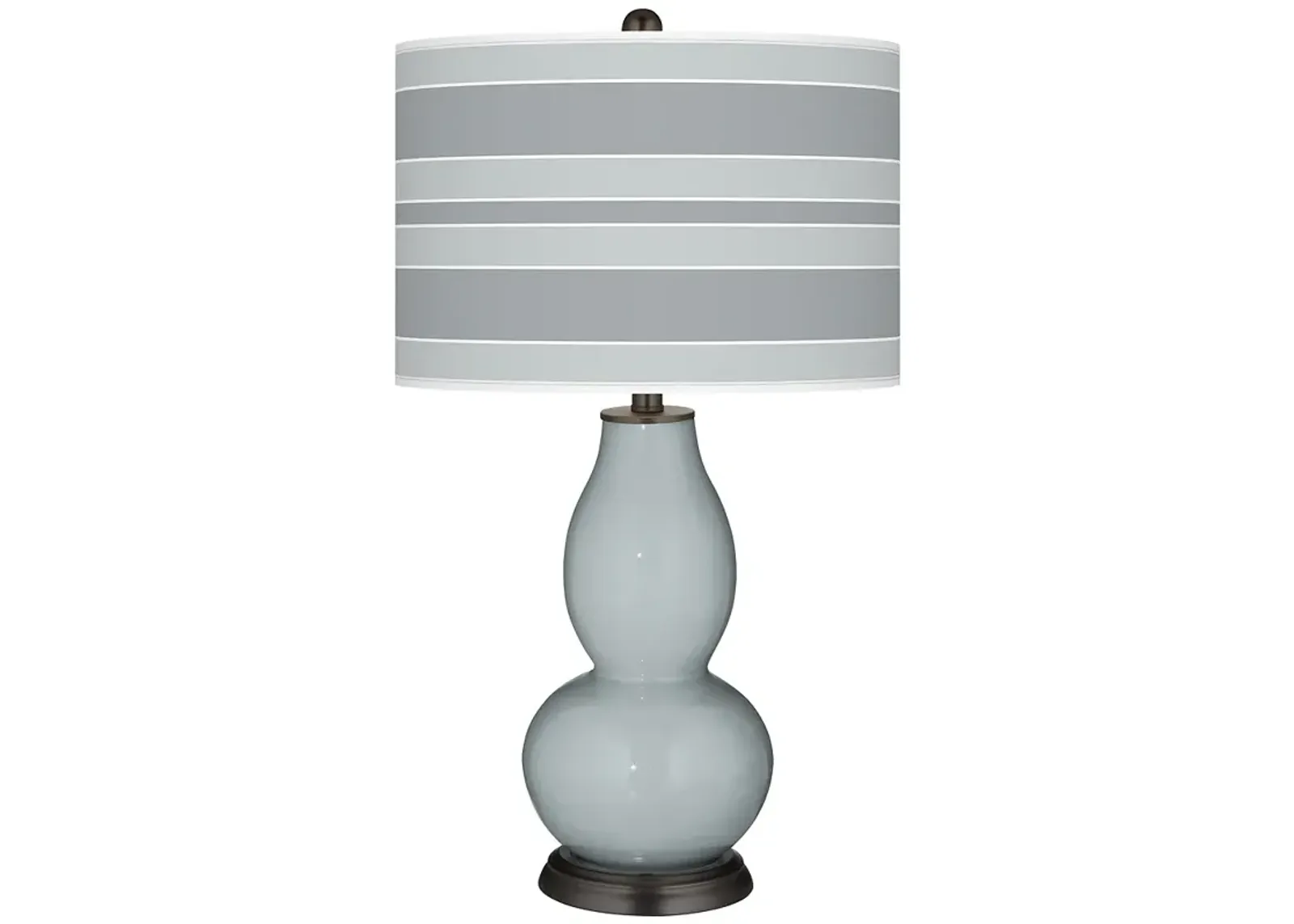 Uncertain Gray Bold Stripe Double Gourd Table Lamp