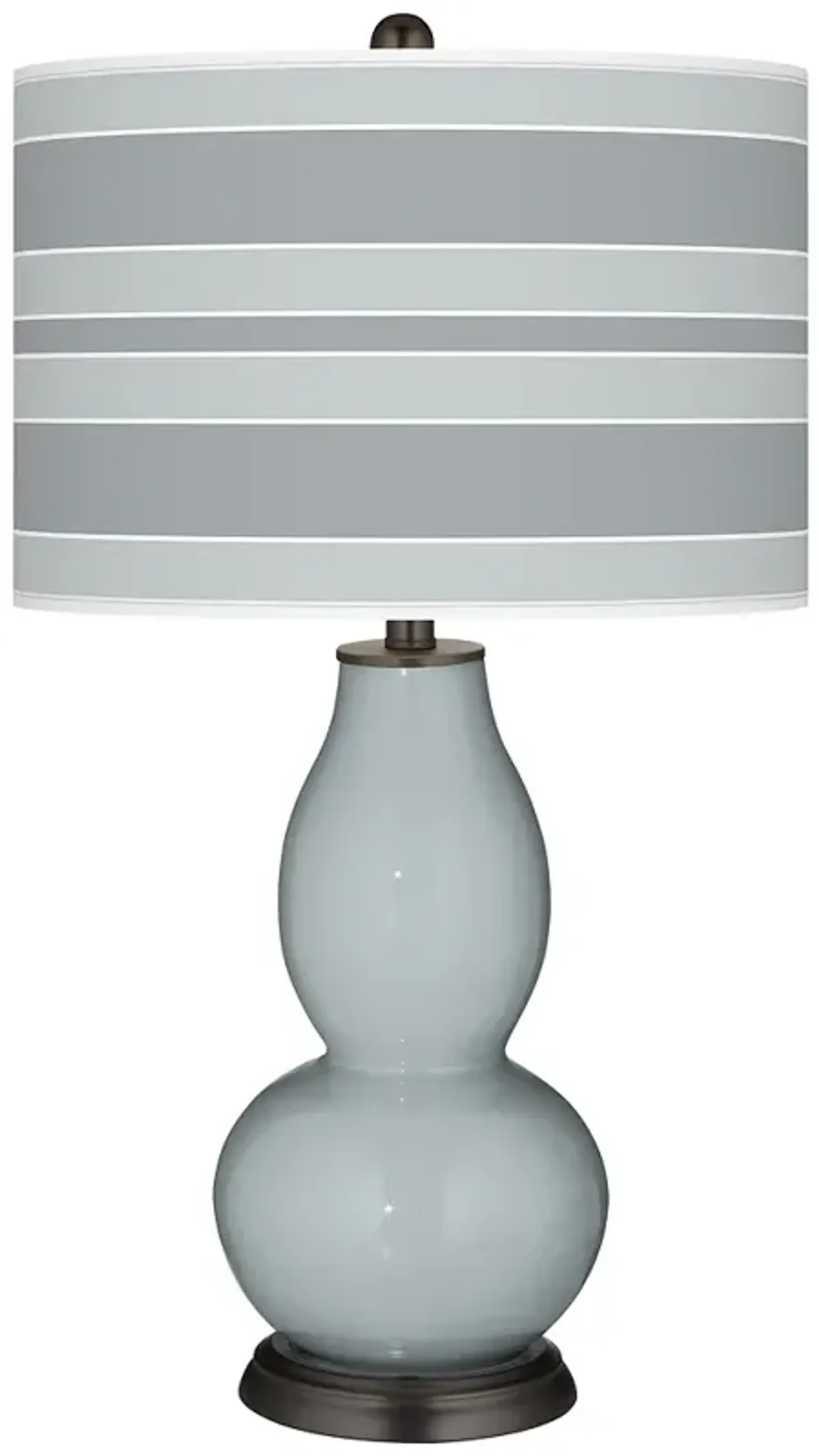 Uncertain Gray Bold Stripe Double Gourd Table Lamp