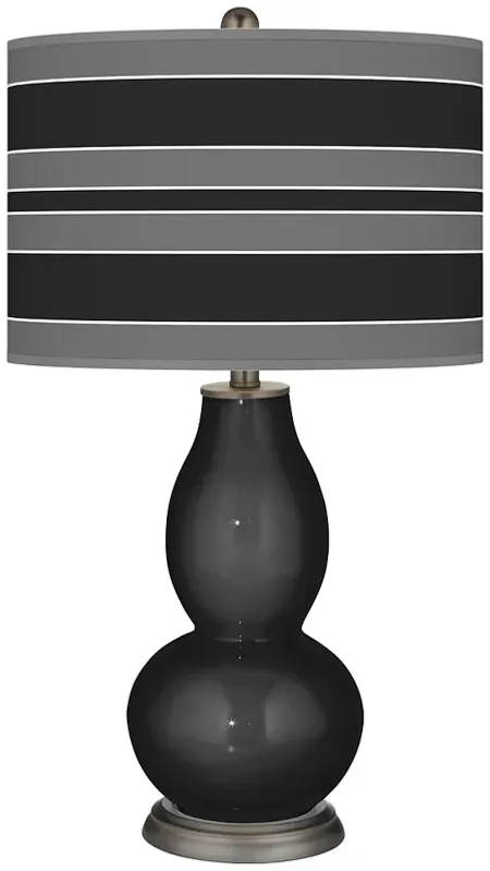 Tricorn Black Bold Stripe Double Gourd Table Lamp