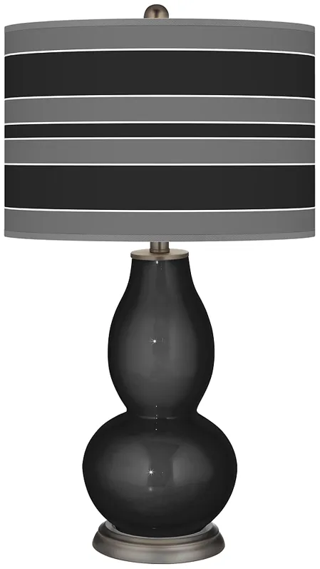 Tricorn Black Bold Stripe Double Gourd Table Lamp