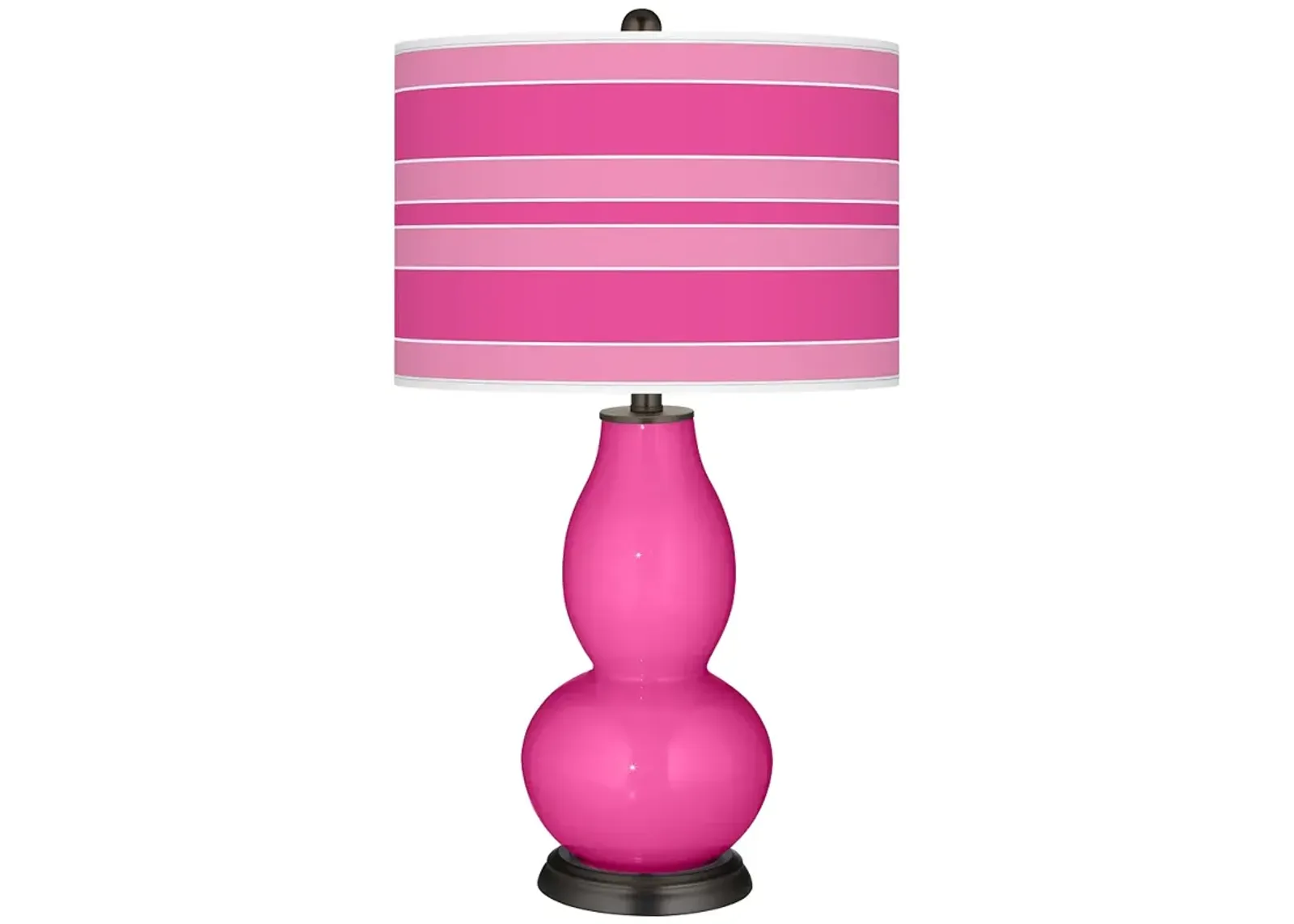 Fuchsia Bold Stripe Double Gourd Table Lamp