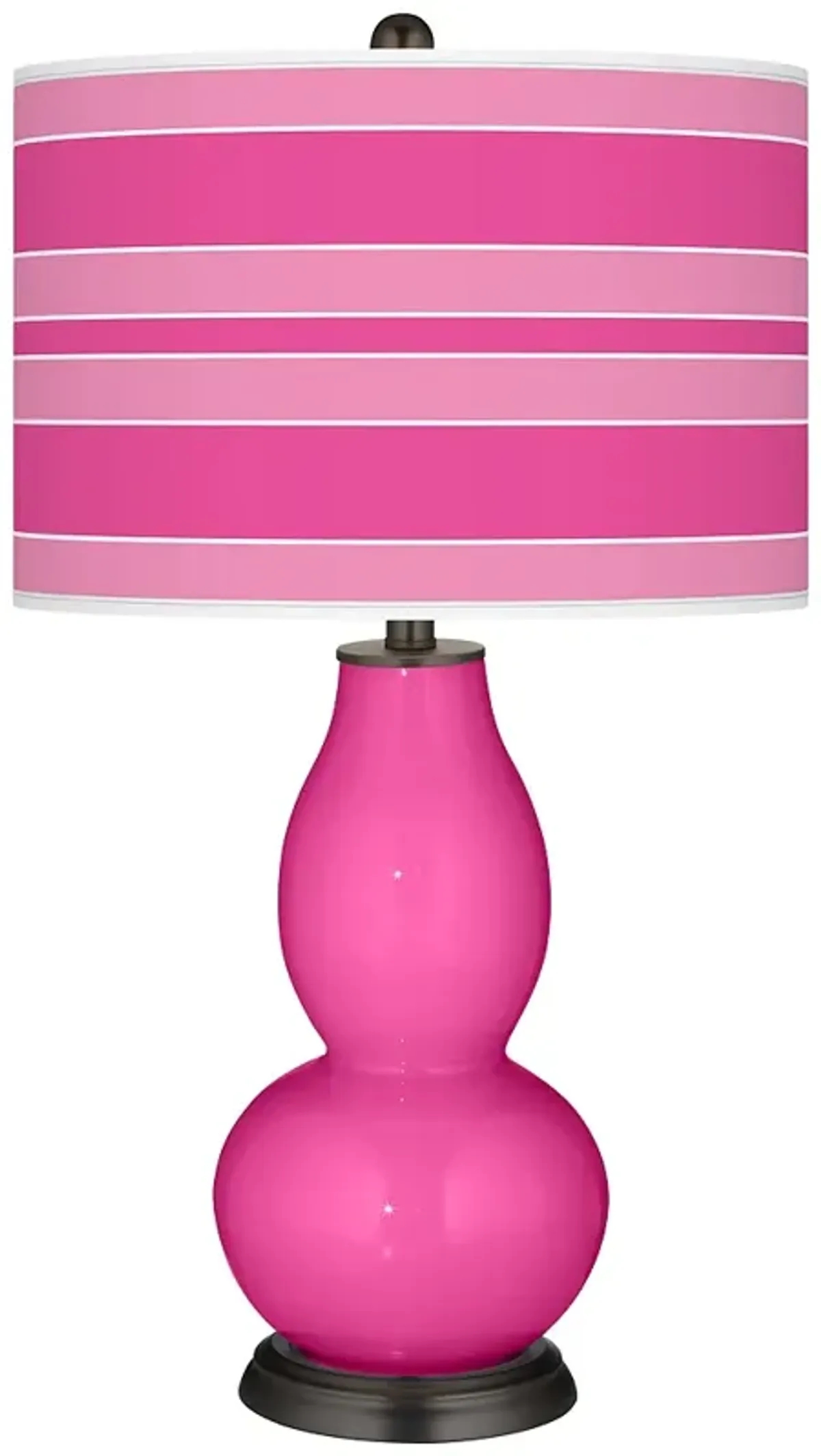 Fuchsia Bold Stripe Double Gourd Table Lamp