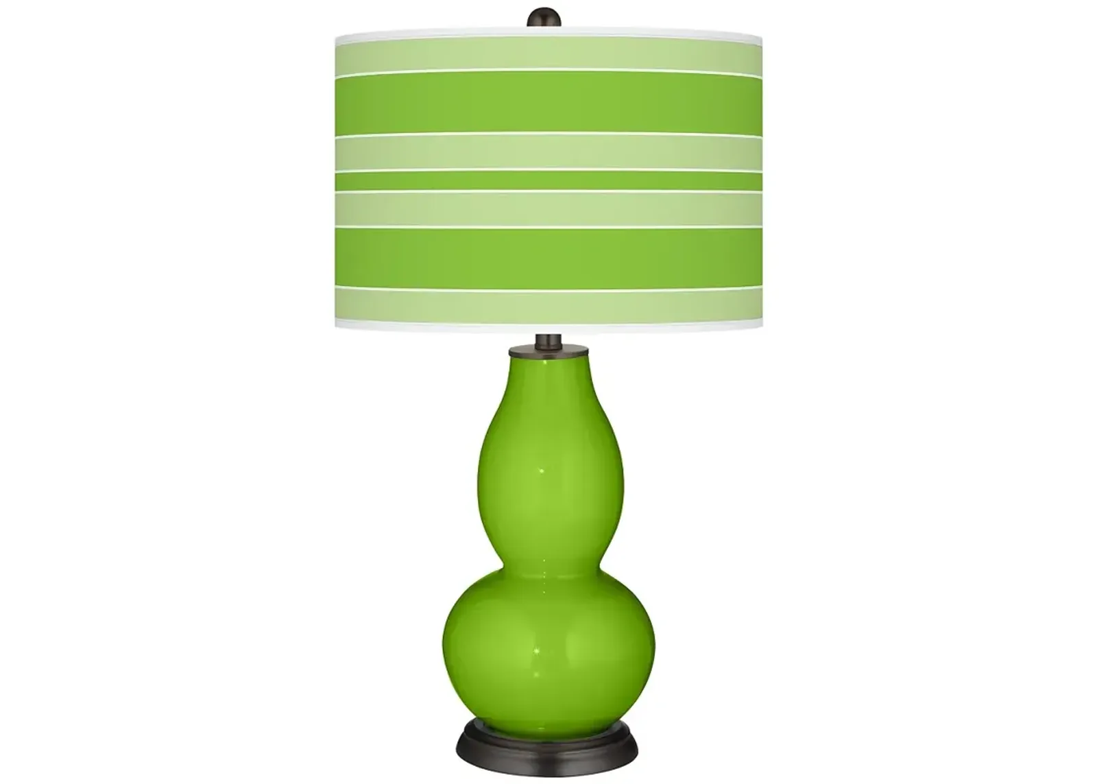 Color Plus Double Gourd 29 1/2" Bold Stripe Neon Green Table Lamp