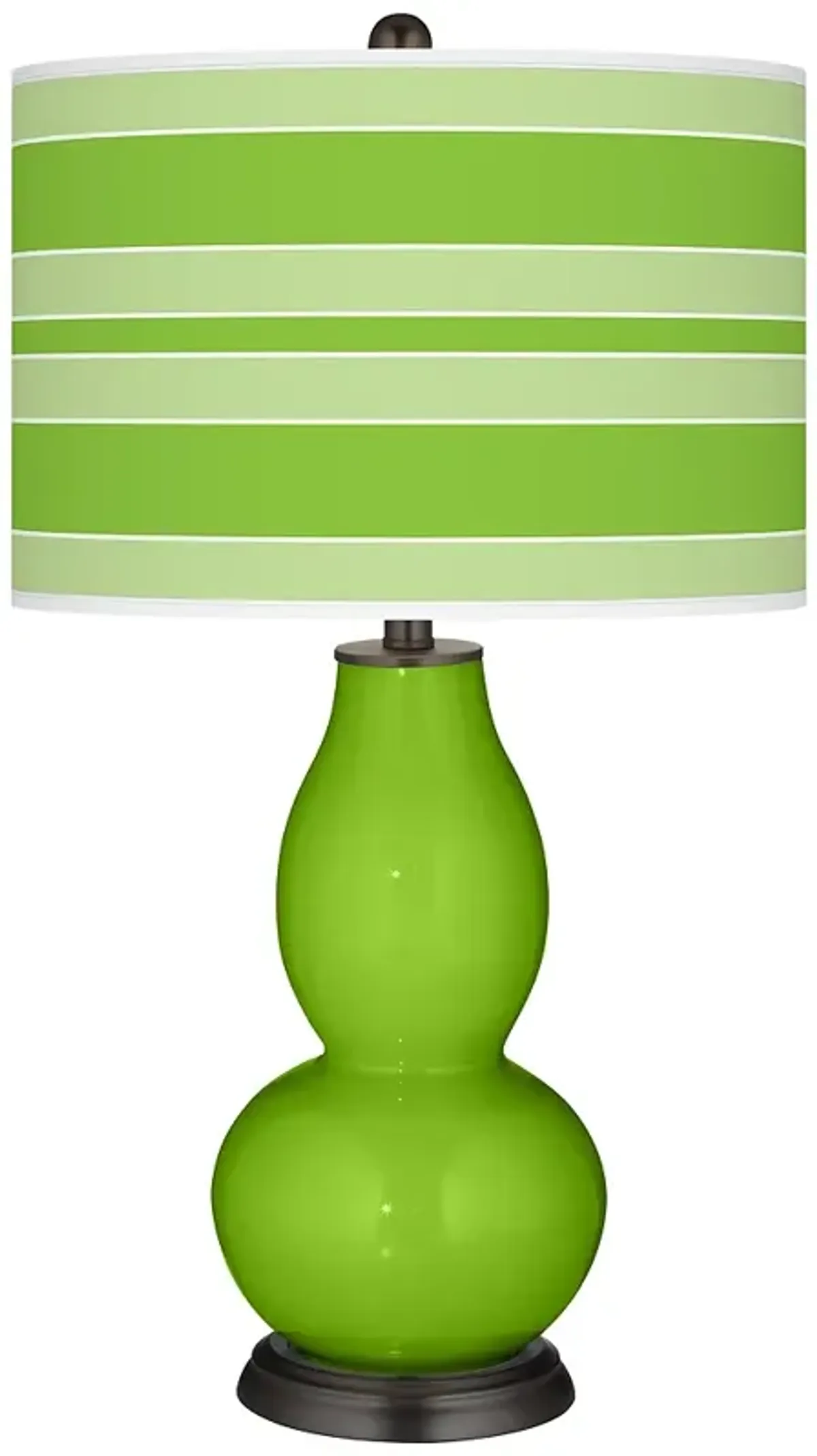 Color Plus Double Gourd 29 1/2" Bold Stripe Neon Green Table Lamp