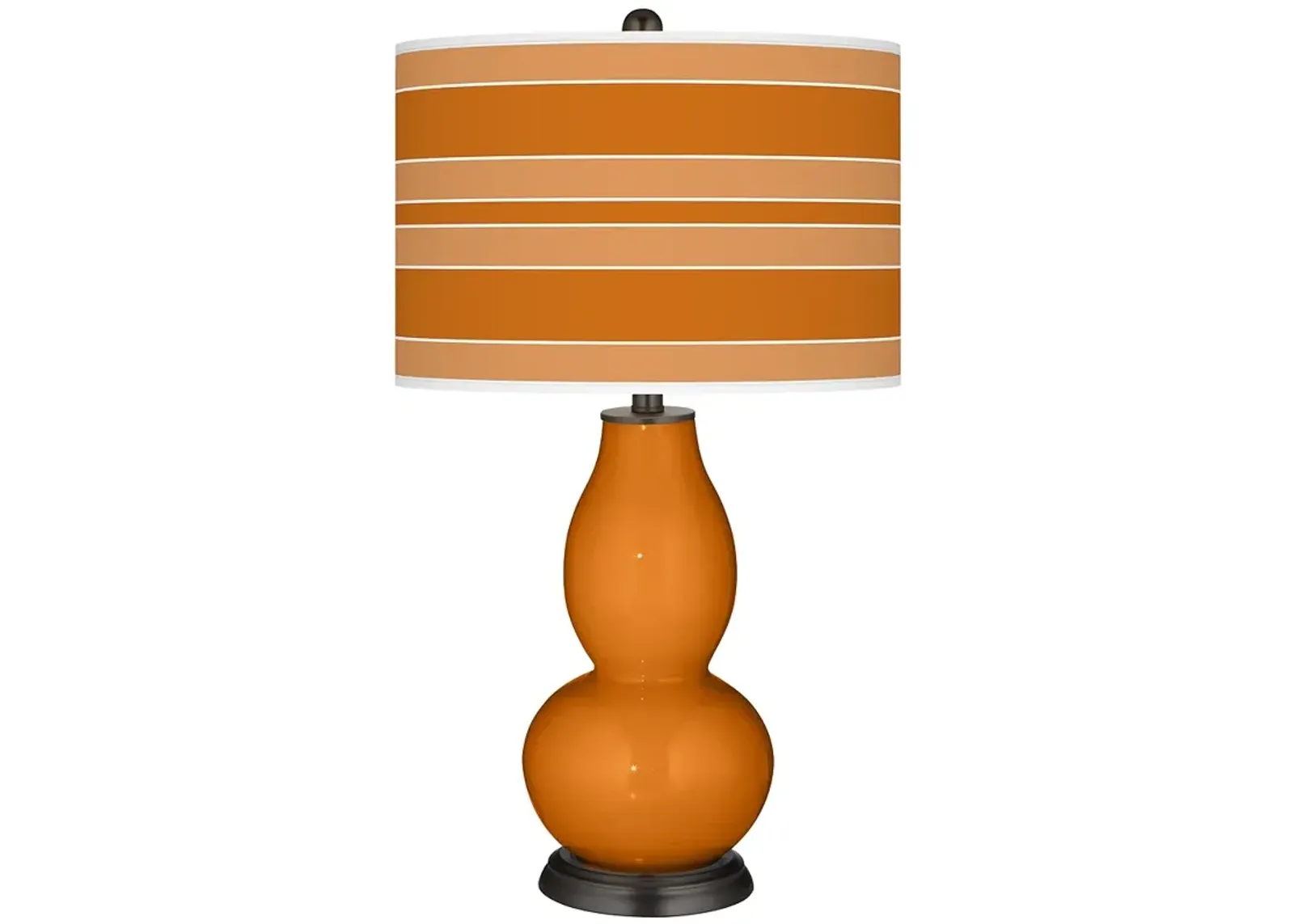 Color Plus Double Gourd 29 1/2" Bold Stripe Cinnamon Spice Table Lamp