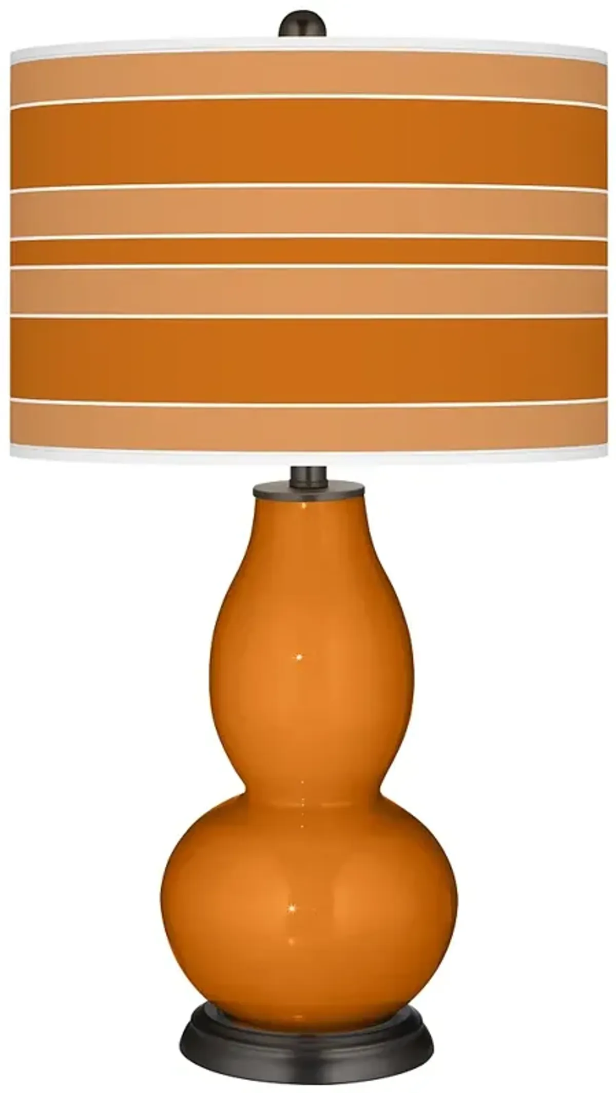 Color Plus Double Gourd 29 1/2" Bold Stripe Cinnamon Spice Table Lamp