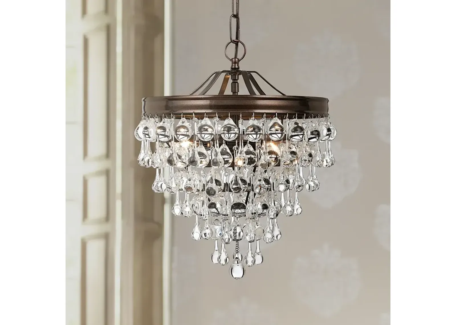 Crystorama Calypso 12" Wide Vibrant Bronze Finish Crystal Chandelier