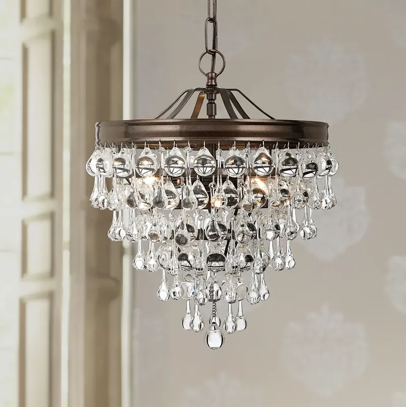 Crystorama Calypso 12" Wide Vibrant Bronze Finish Crystal Chandelier