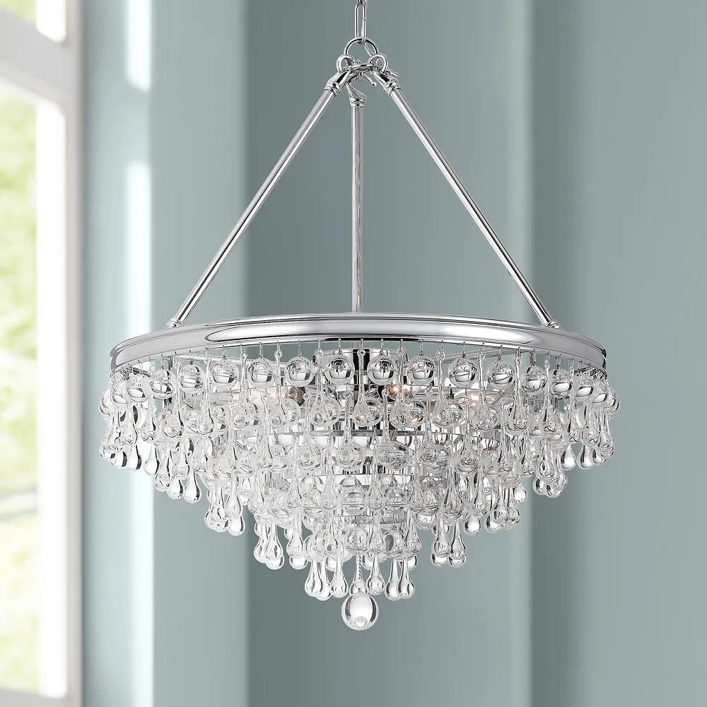 Crystorama Calypso 20" Wide Crystal and Chrome Chandelier