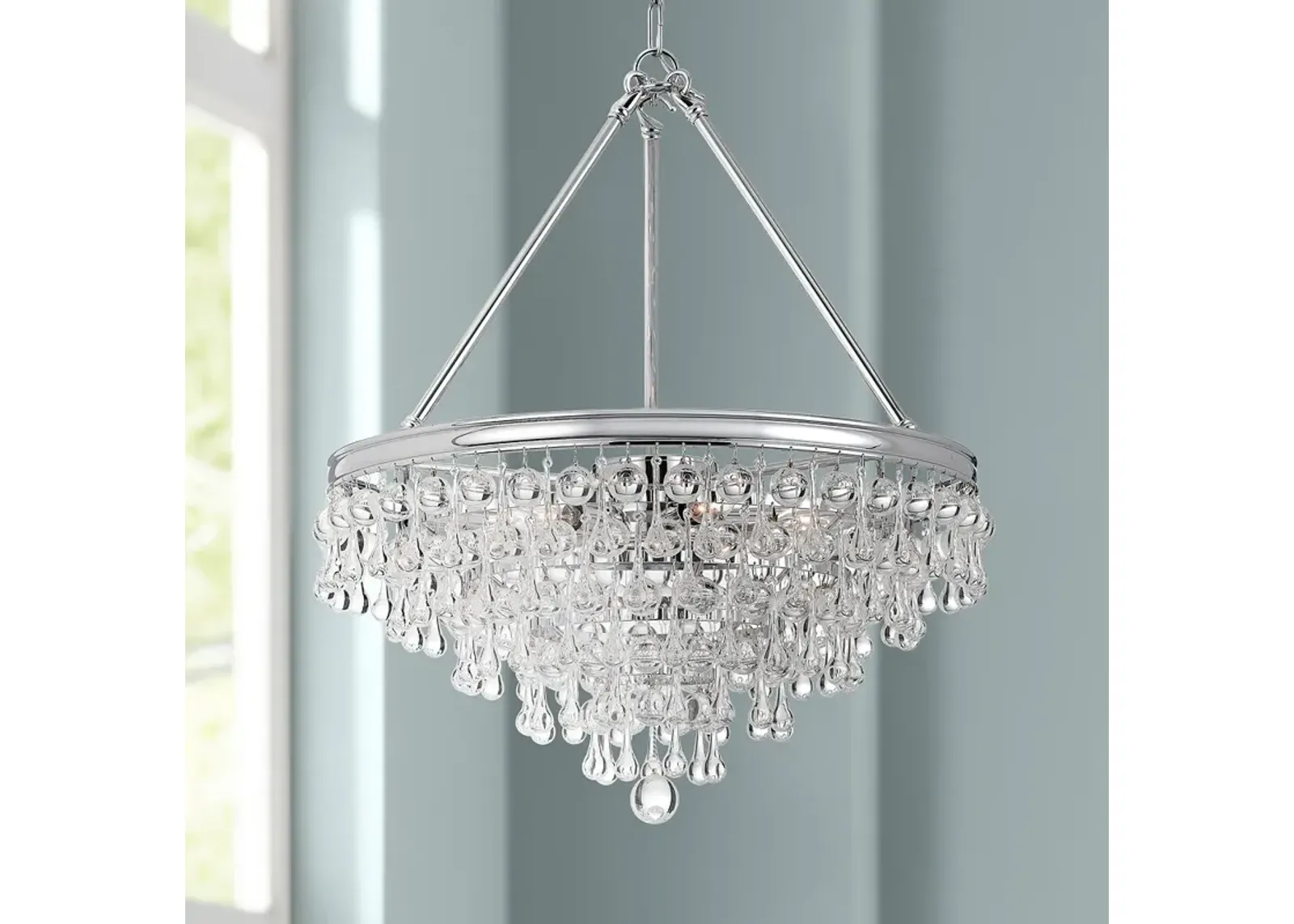 Crystorama Calypso 20" Wide Crystal and Chrome Chandelier