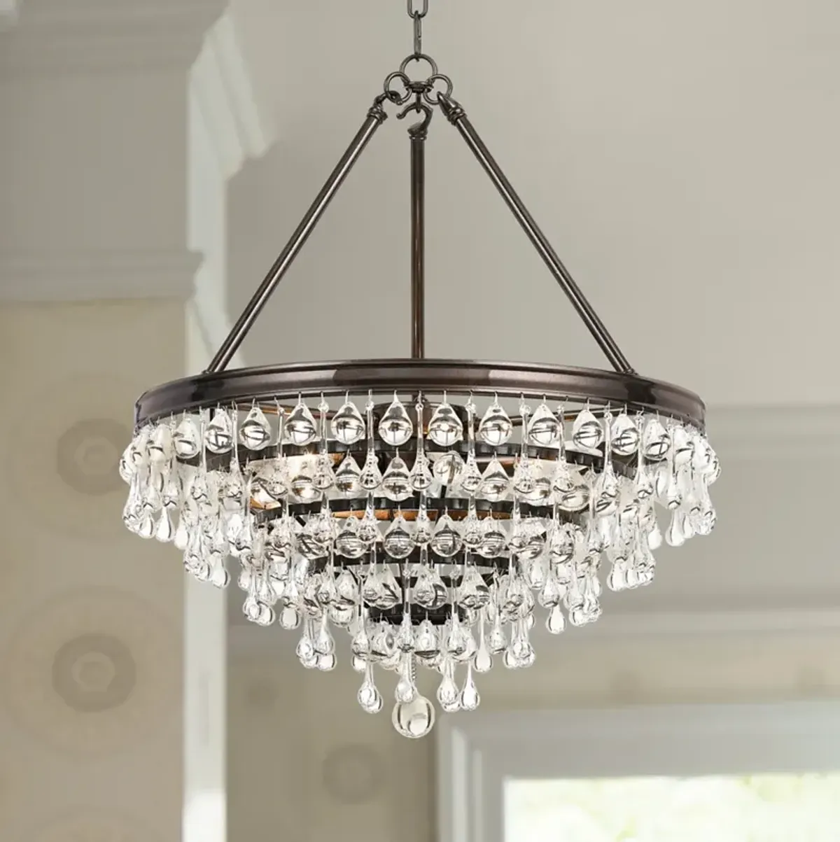 Calypso 20" Wide Crystal Vibrant Bronze Chandelier