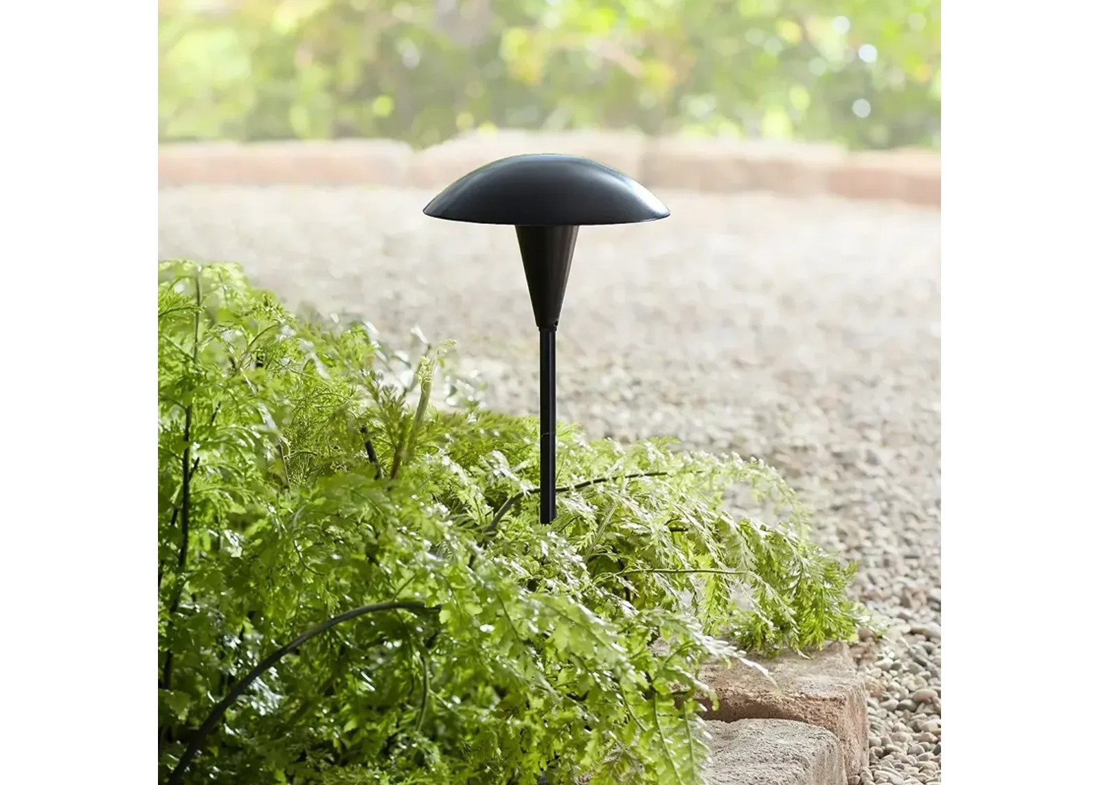 Large Mushroom 18" High Black Low Voltage LED Path Light