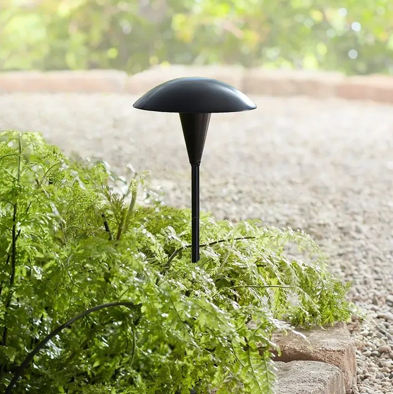 Large Mushroom 18" High Black Low Voltage LED Path Light