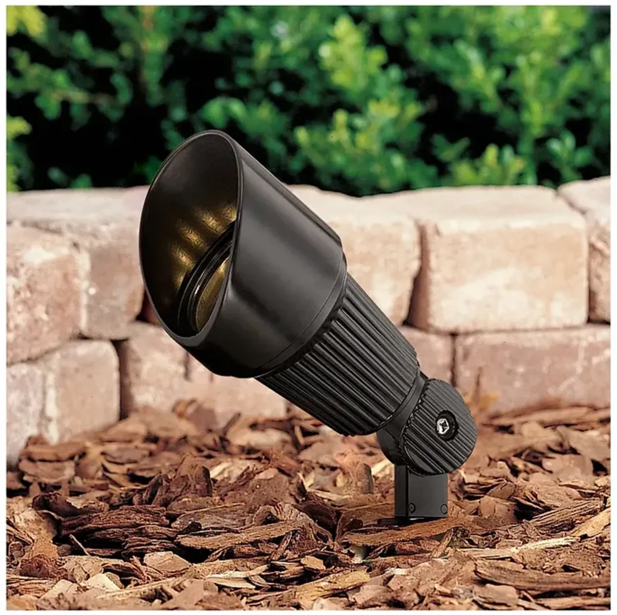 Hooded Low Voltage Black 7 1/2" High LED Landscape Spotlight