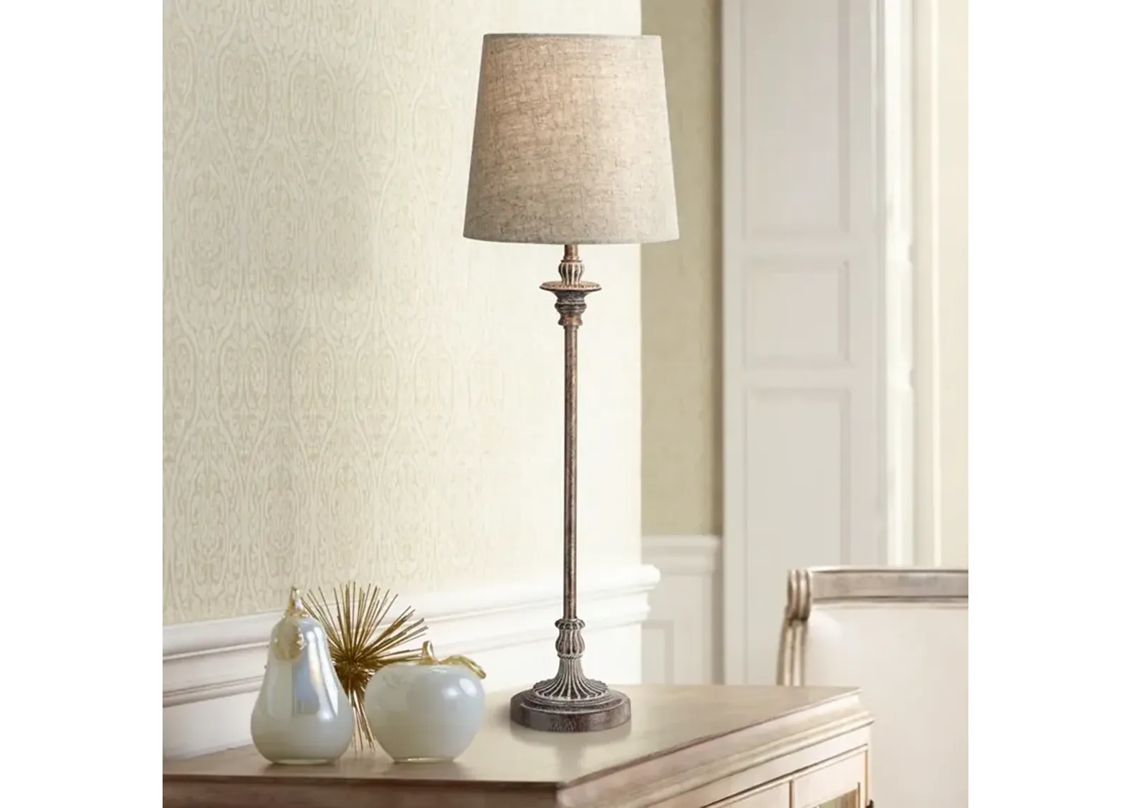 Regency Hill Bentley 31 1/2" High Weathered Brown Buffet Table Lamp