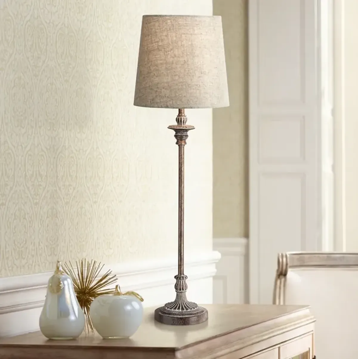 Regency Hill Danesti 31 1/2" High Weathered Brown Buffet Table Lamp