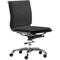 Aidan Black Armless Adjustable Office Chair