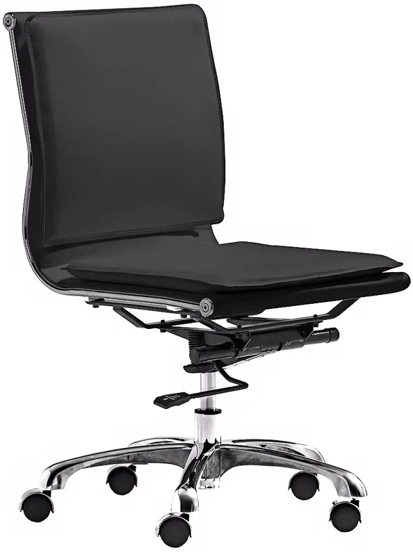 Aidan Black Armless Adjustable Office Chair