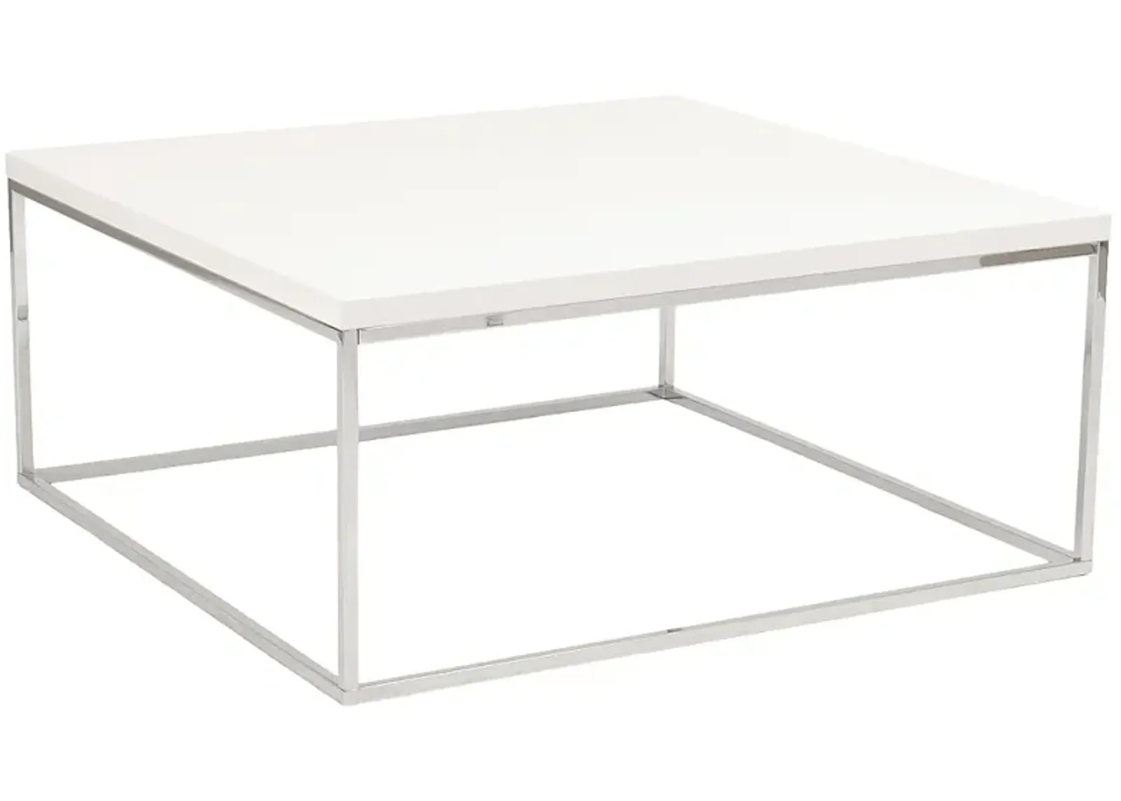 Teresa 35 1/2" Wide Square High-Gloss White Modern Coffee Table