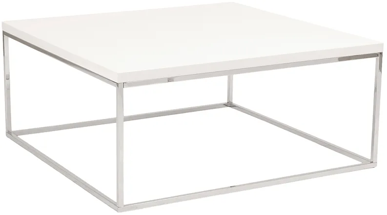Teresa 35 1/2" Wide Square High-Gloss White Modern Coffee Table