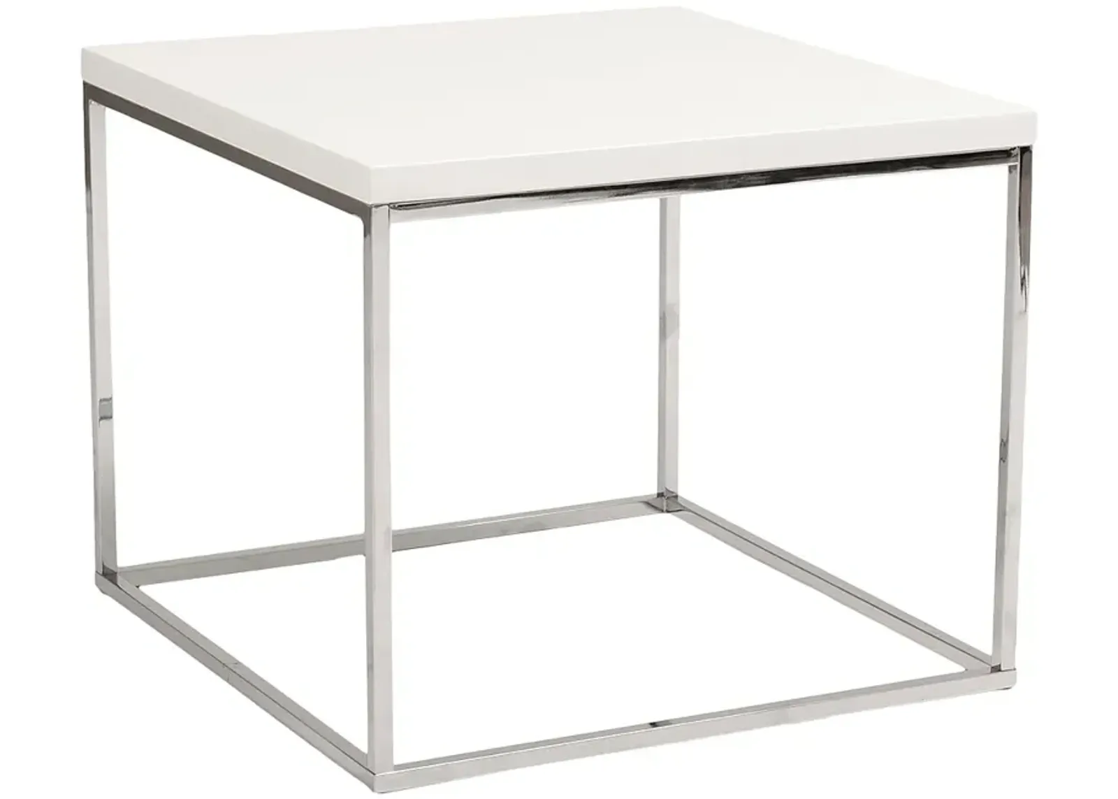 Teresa Square High-Gloss White Side Table