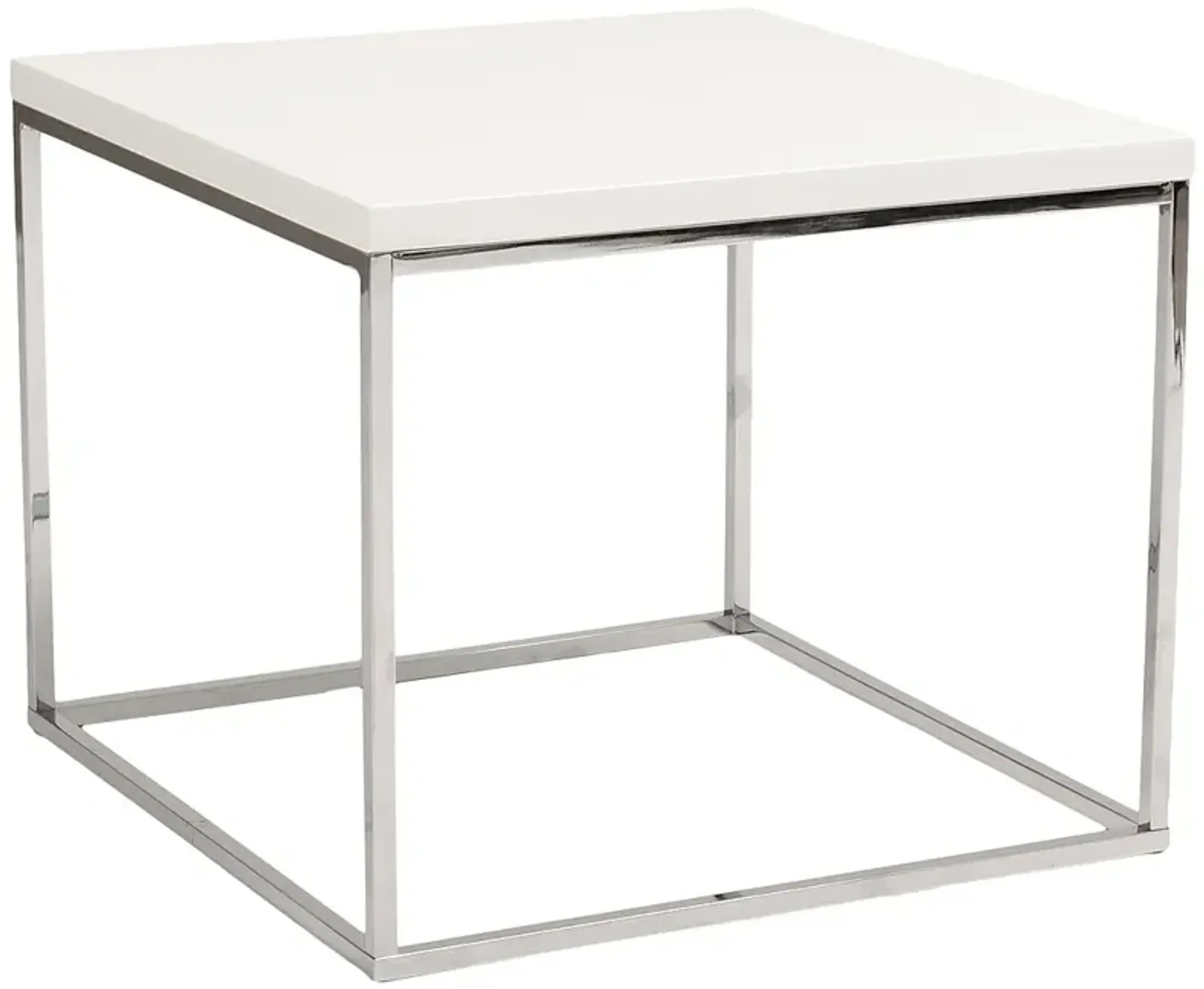 Teresa Square High-Gloss White Side Table