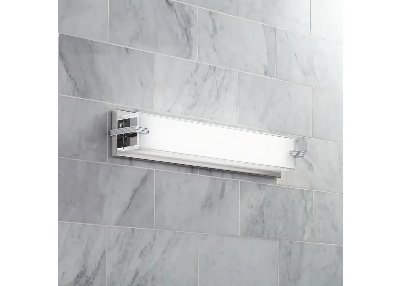 George Kovacs Cubism 24" Wide Chrome LED Bath Light