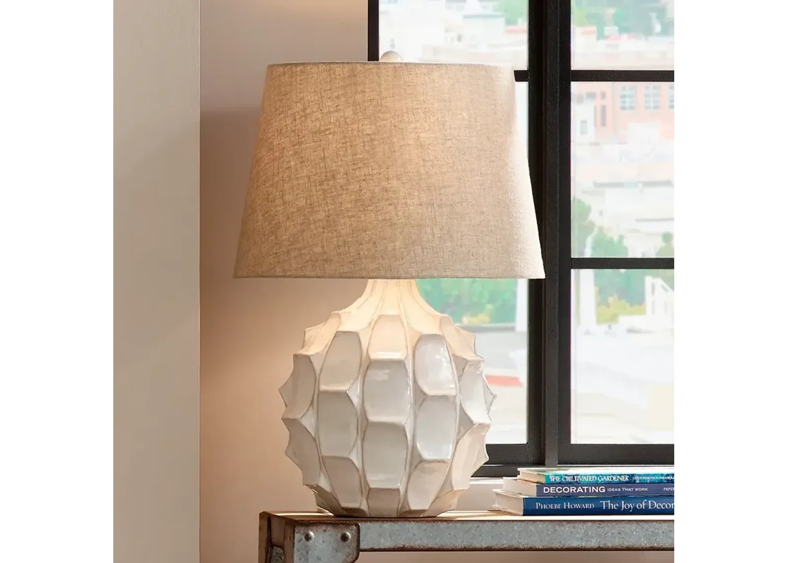 Possini Euro Cosgrove 26 1/2" White Ceramic Modern Table Lamp