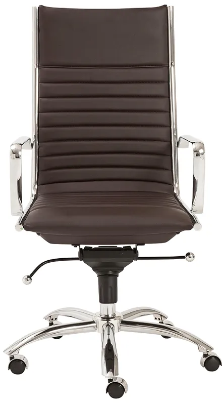 Dirk Brown Leatherette High Back Adjustable Office Chair