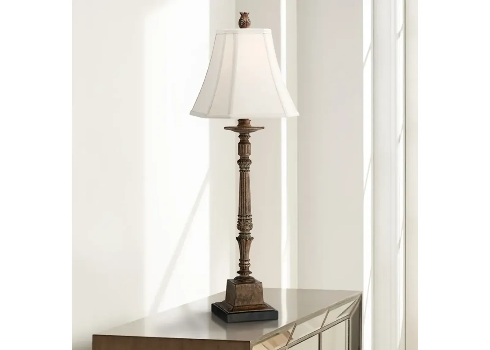 Regency Hill Thornewood 35 1/2" Brown Traditional Console Table Lamp