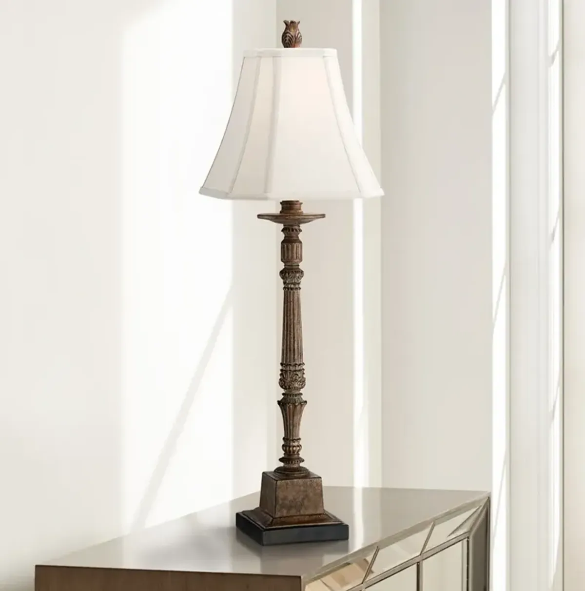 Regency Hill Thornewood 35 1/2" Brown Traditional Console Table Lamp