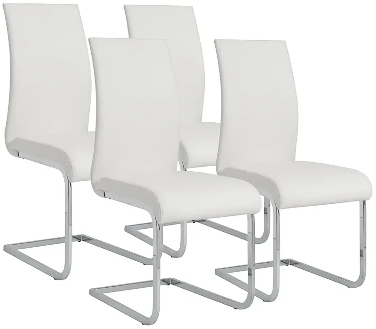 Set of 4 Epifania White Leatherette Side Chairs