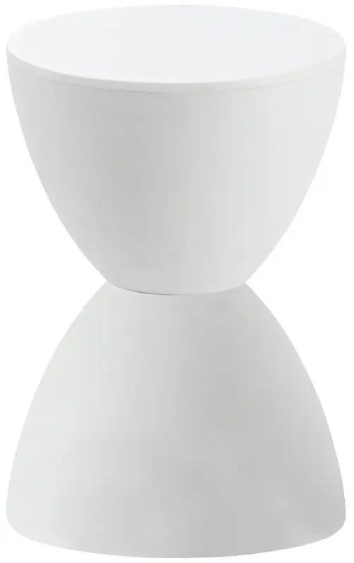 Sallie 16 3/4" High White Finish Modern Accent Table