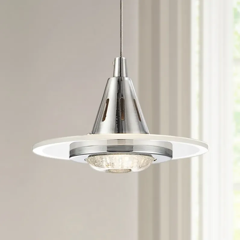 Possini Euro Menos 6 1/4" Wide Modern Chrome LED Mini Pendant Light