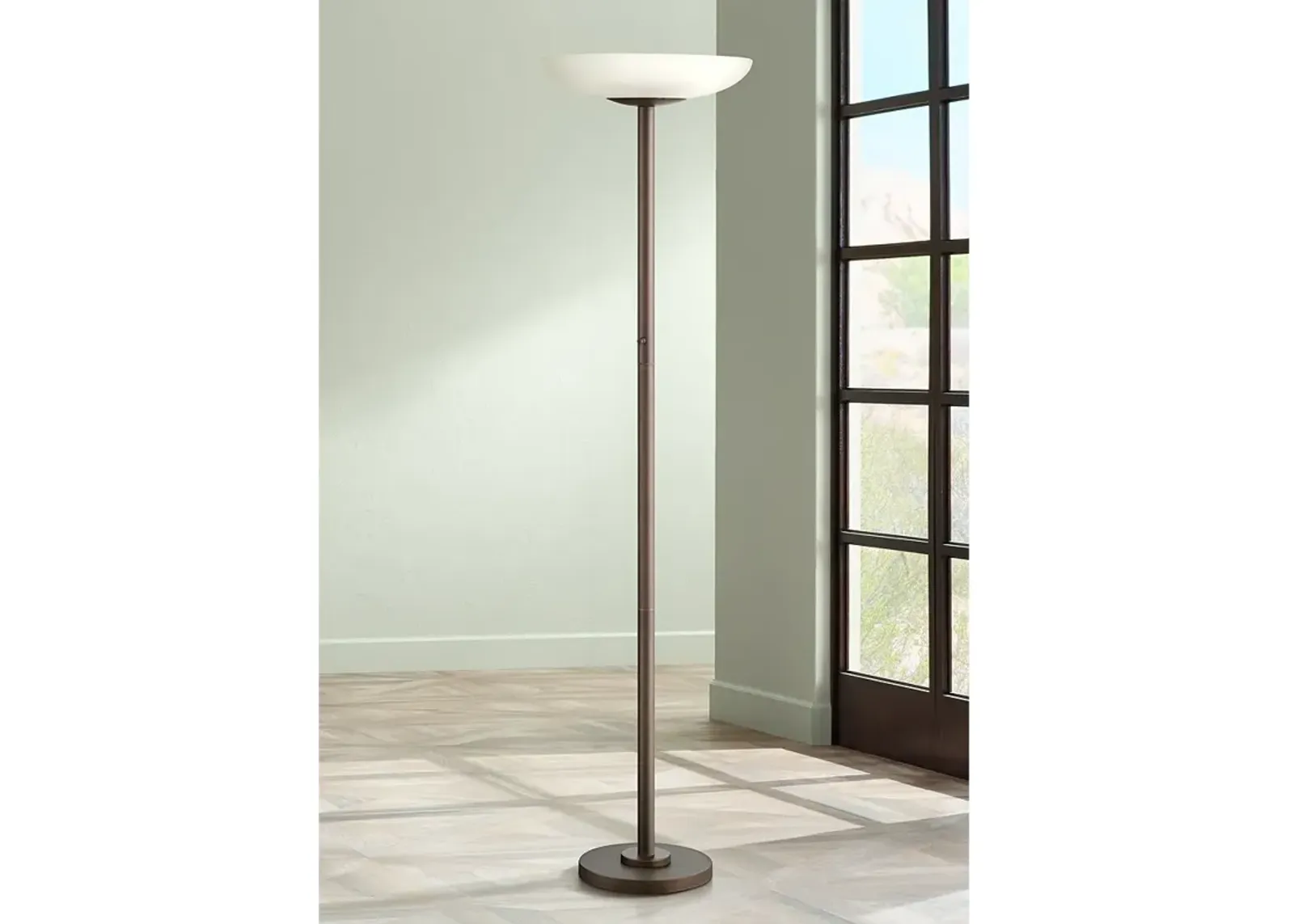 Possini Euro Light Blaster 72" Bronze 4-Light Torchiere Floor Lamp