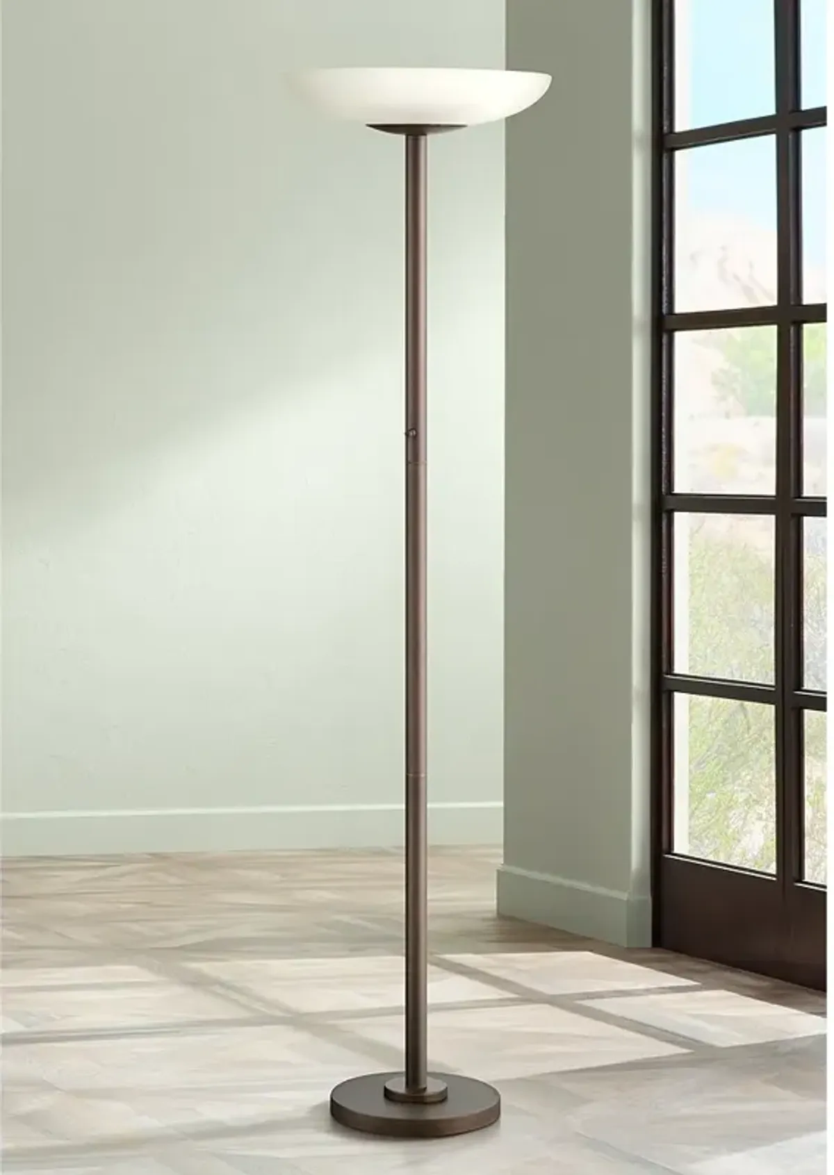 Possini Meridian Light Blaster 72" Bronze 4-Light Torchiere Floor Lamp