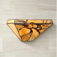 Budding Branch 14" Wide Tiffany-Style Glass Wall Sconce