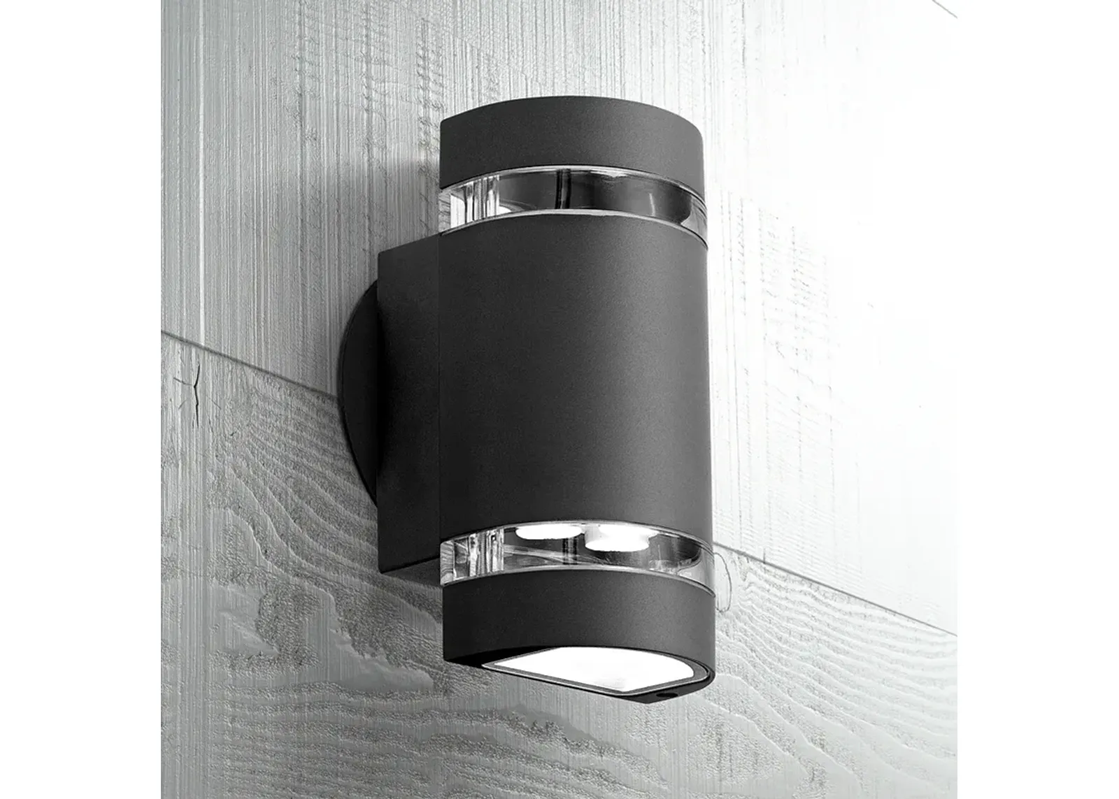 Possini Euro Caldwell 7 3/4" High Black Up and Down LED Outdoor Light