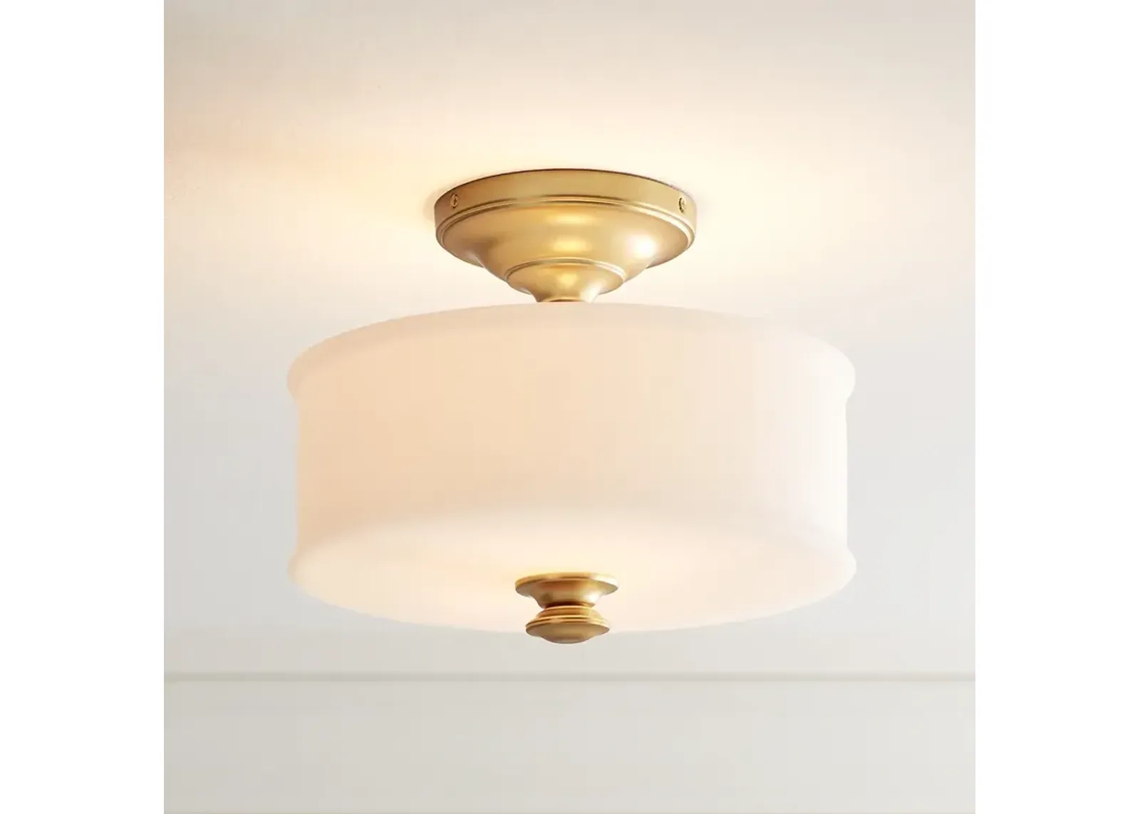 Minka Lavery Harbour Point 13 1/2" Etched White Glass Ceiling Light