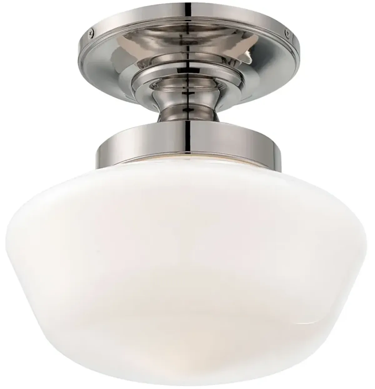 Minka Schoolhouse Style 12" Wide Polished Nickel Ceiling Light